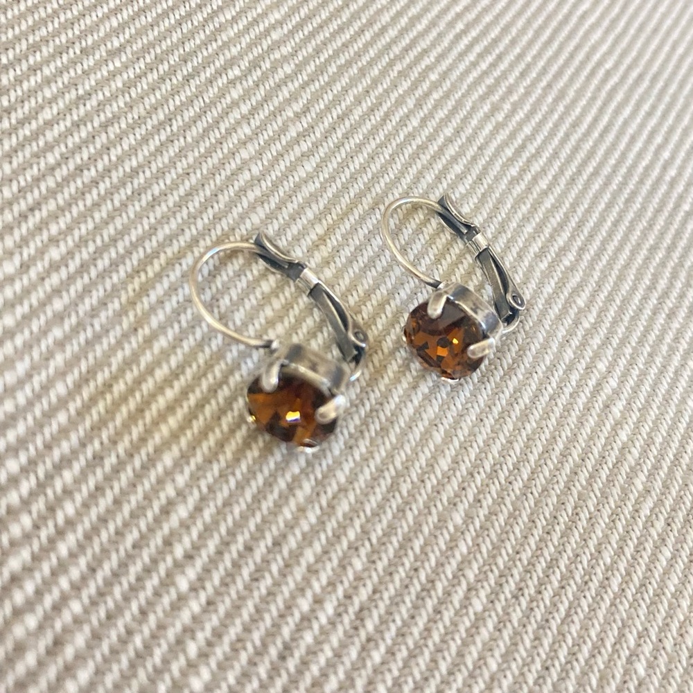 Aurora Smoked Topaz  Crystal  earrings NEW